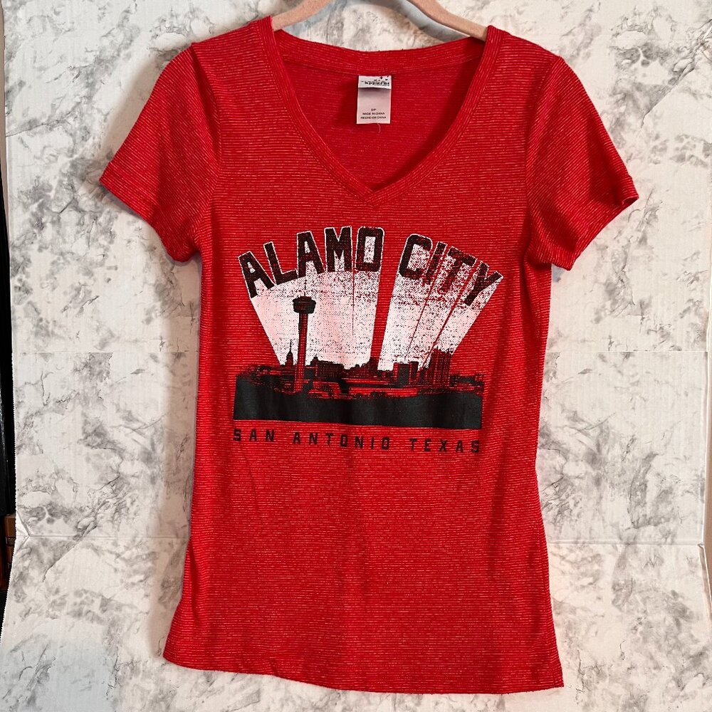 Ladies Alamo City San Antonio Texas Short Sleeved V Neck Tee Shirt Pre-…